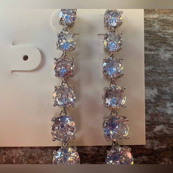 ON 34th Jewelry - NWT, On 34th, Elegant Silver Crystal Drop Earrings